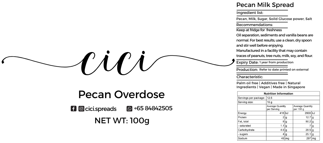 Pecan Overdose - Pecan milk spread contains 60% pecan